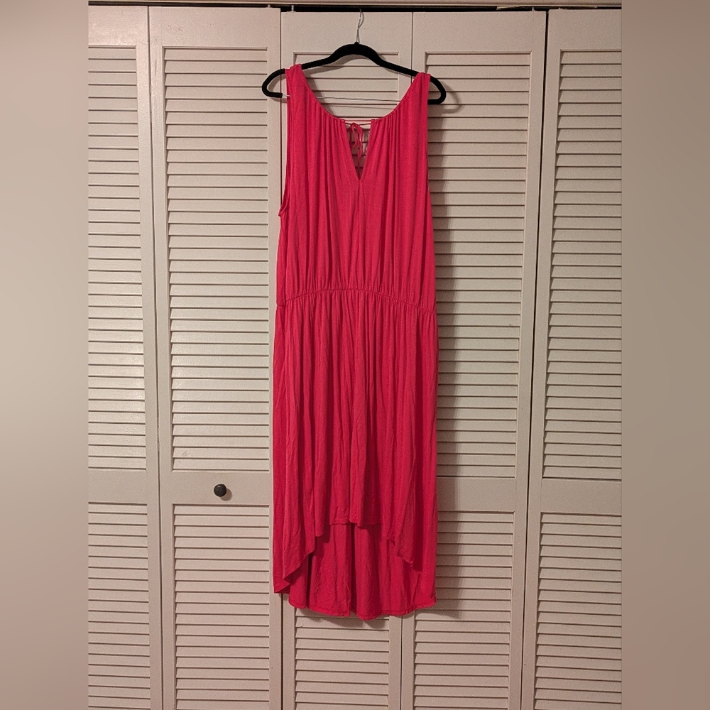 LOFT Pink Sleeveless V-Neck High Low Dress Summer 16 18 20